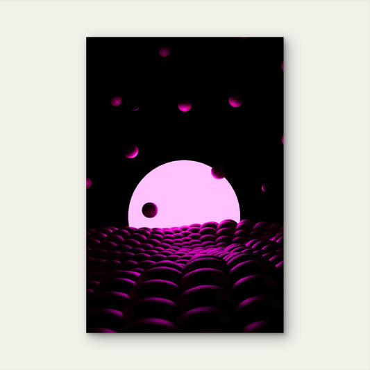 Abstract Neon Ball60x90cm Metal Print Ready to Hang