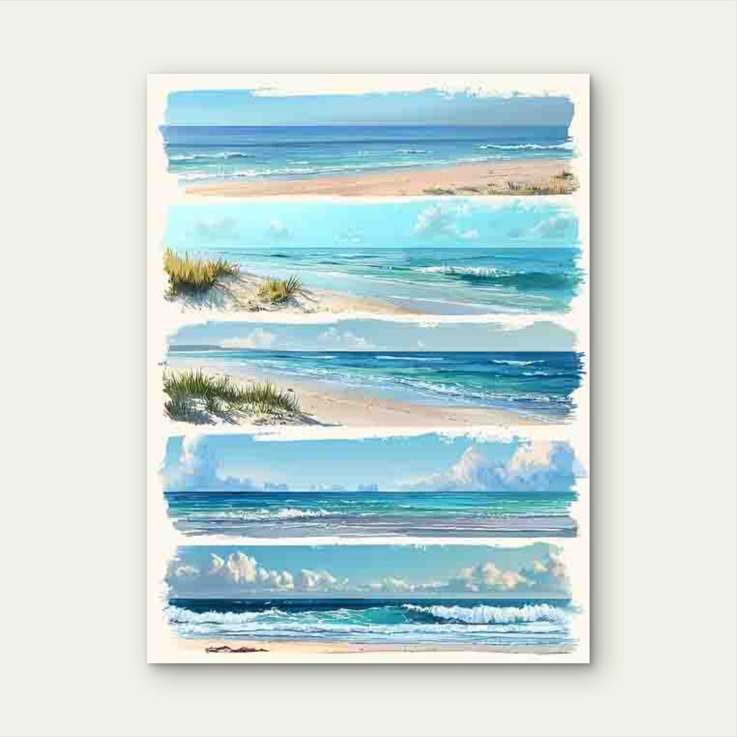 Depicting Beach Scenery, Ocean Views, Summer Themes 60x90cm Metal Print Ready to Hang