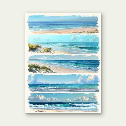 Depicting Beach Scenery, Ocean Views, Summer Themes 60x90cm Metal Print Ready to Hang