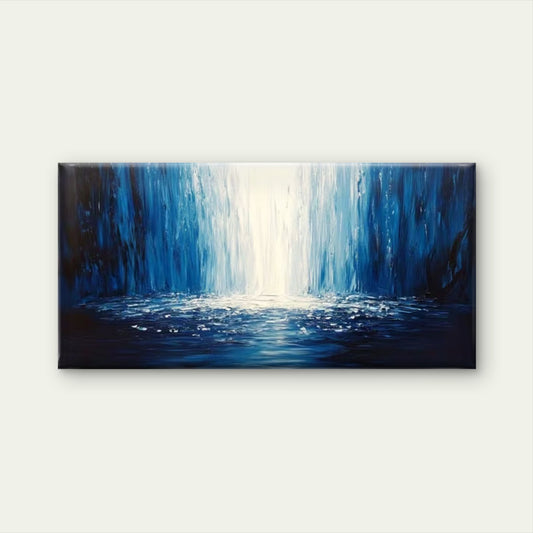 Blue Tones Abstract Perfect Wall Art Canvas Office Home Room Framed 120x60cm
