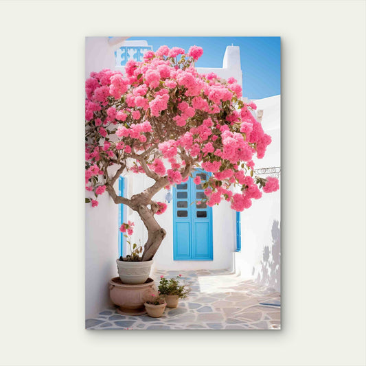 Beautiful Tree With Pink Flowers 60x90cm Metal Print Ready to Hang