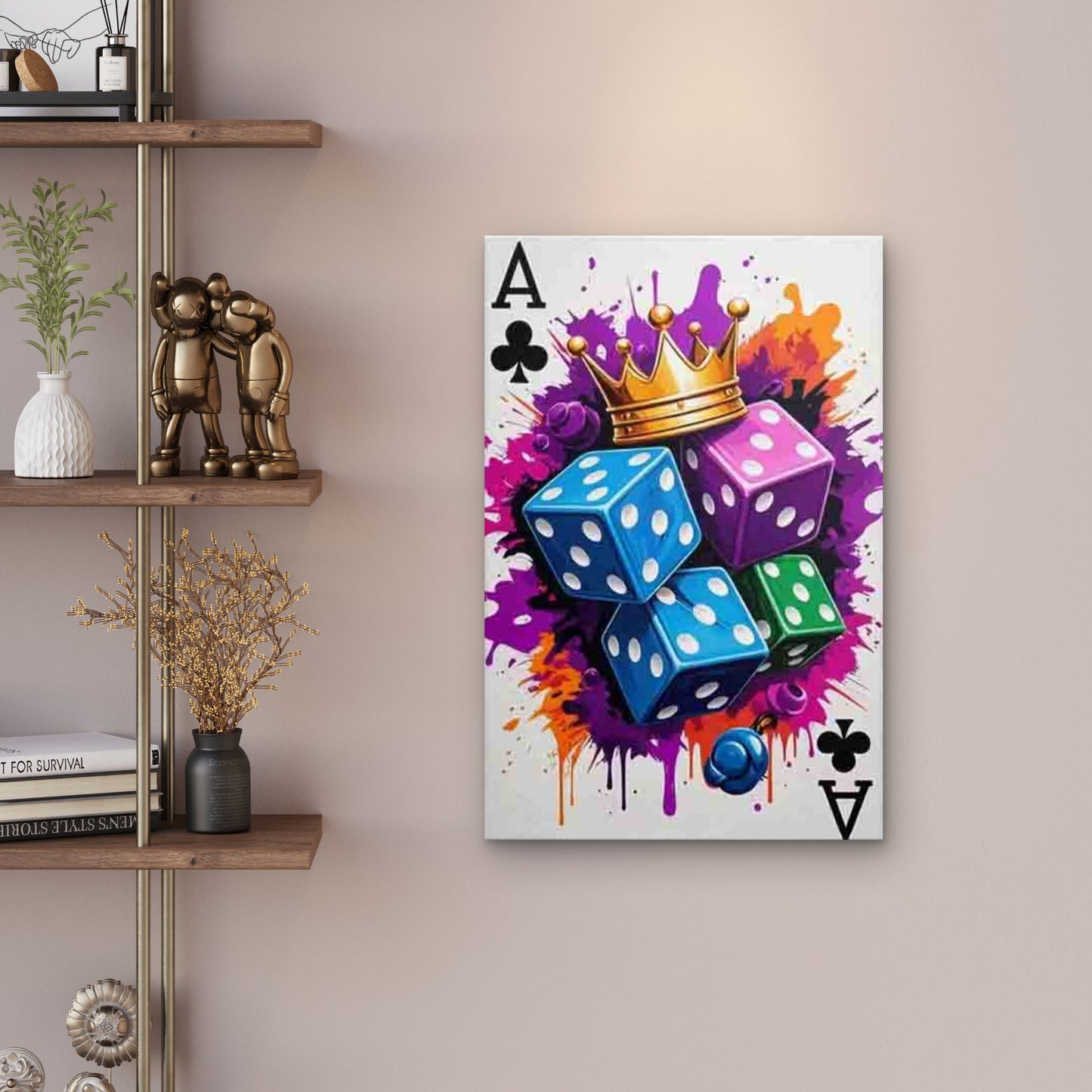 Retro Ace of Spades Metal Print Ready to Hang