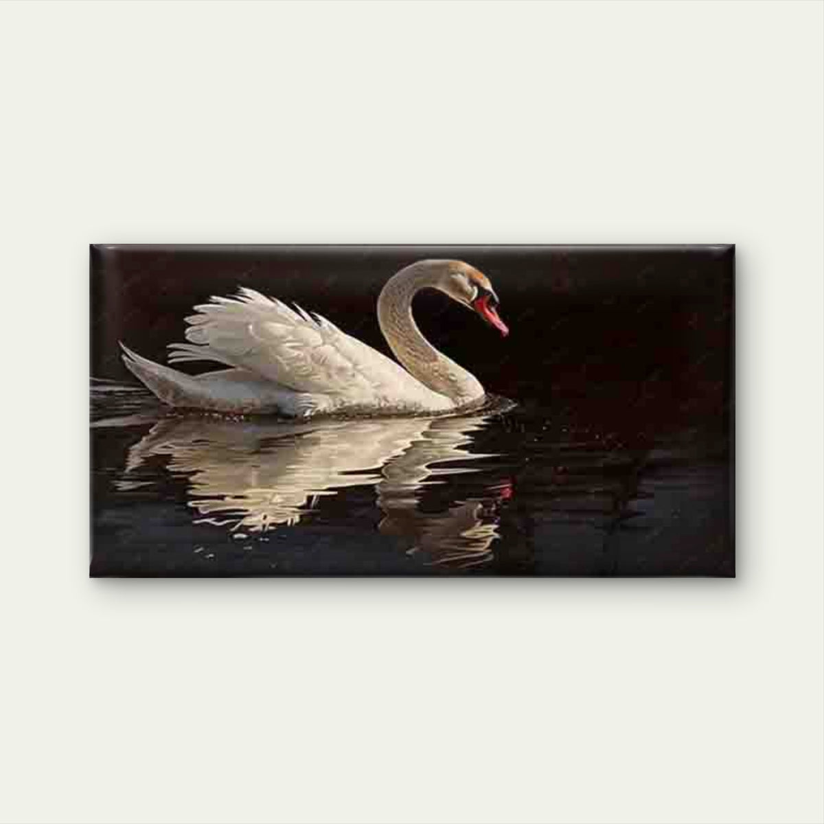 Featuring a White Swan Wall Art Canvas Office Home Room Framed 120x60cm