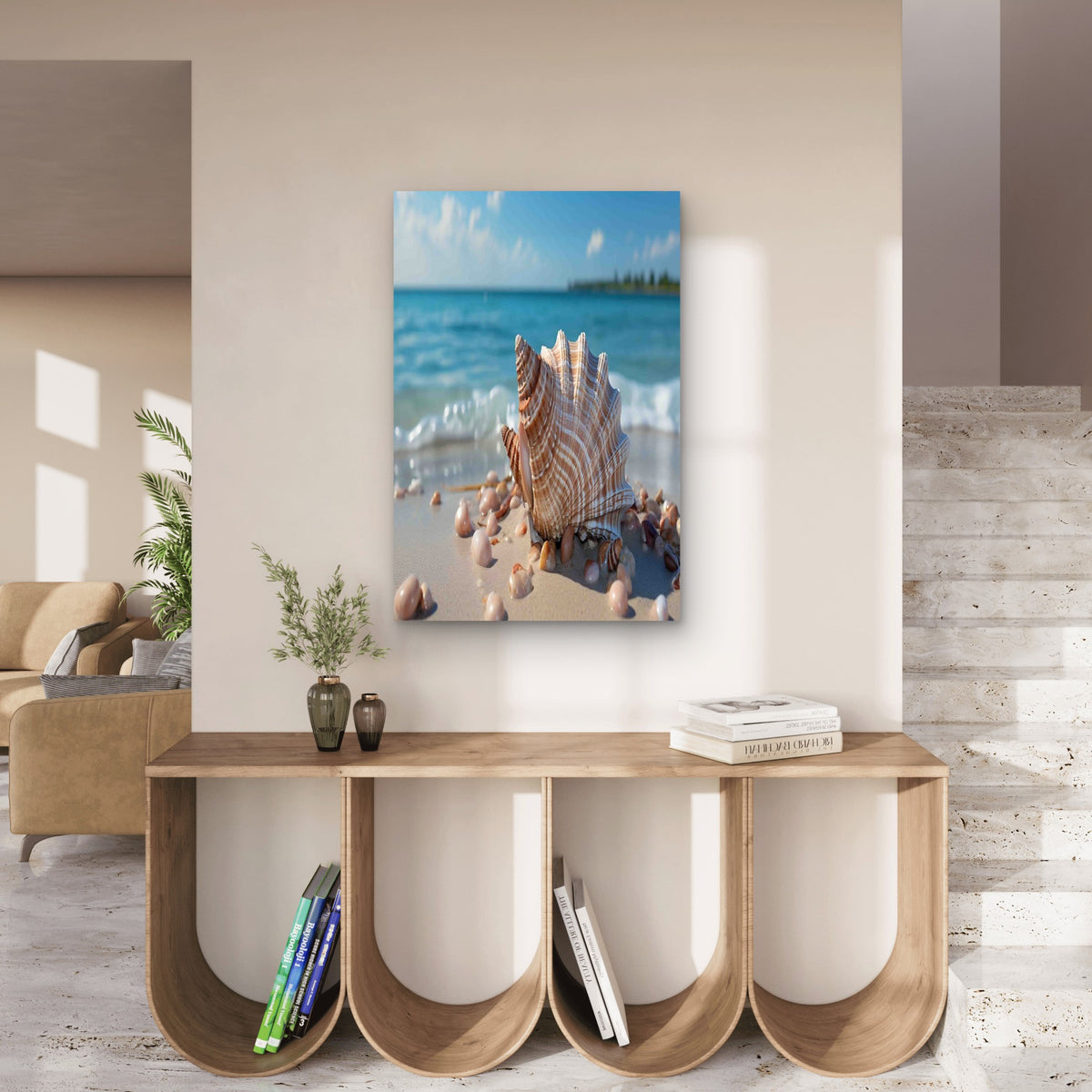 Ocean Treasure on the Shore 60x90cm Metal Print Ready to Hang