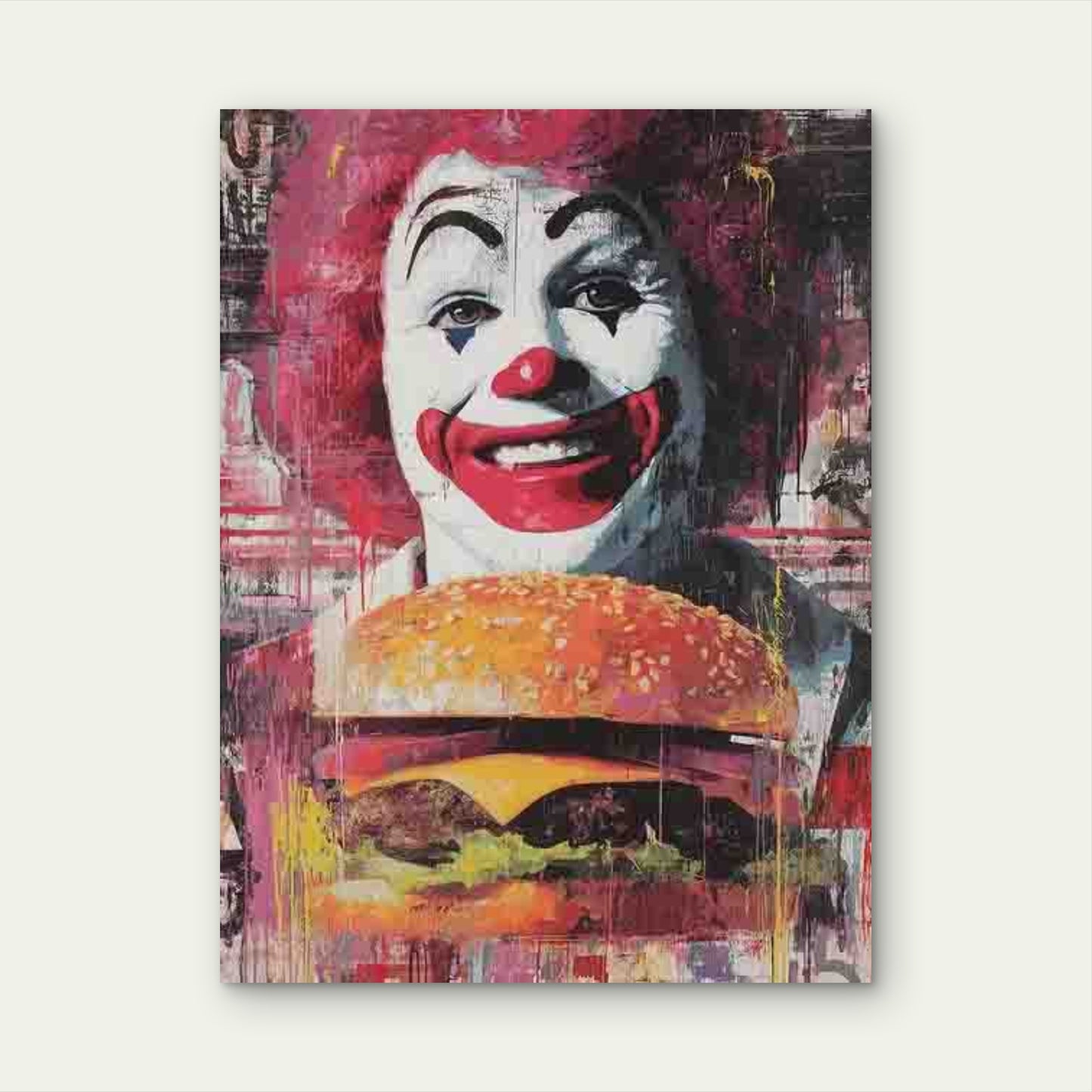 Serigraphy Pop Art Inspired by Warhol & Invader 60x90cm Metal Print Ready to Hang