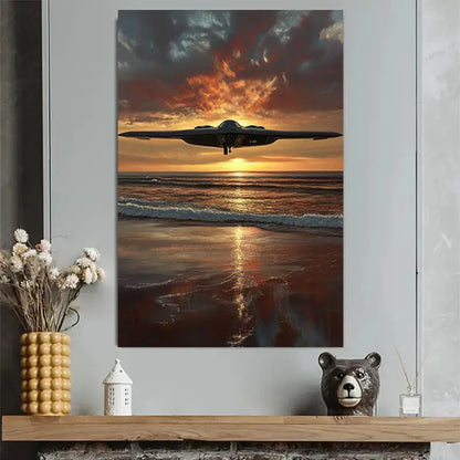 Stealth Bomber B2 Spirit Aircraft Art Poster 40x60cm Metal Print Ready to Hang