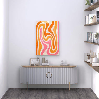 Swirling Multicolor Abstract Metal Print Ready to Hang