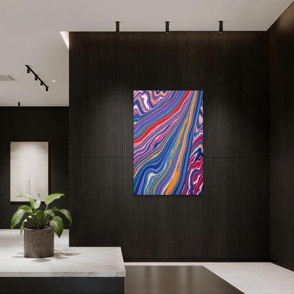 Colorful Striped Pattern 40x60cm Metal Print Ready to Hang