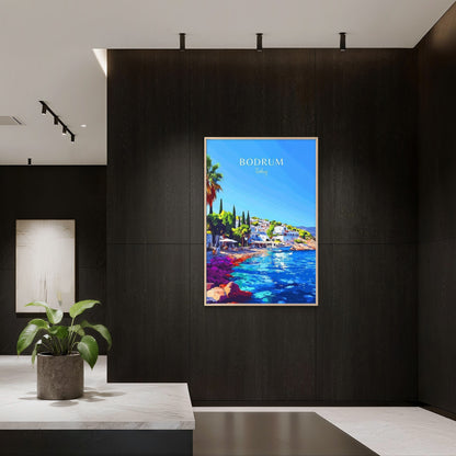 Bodrum Turkey Coastal Paradise Scene Travel Poster Print Wall Art