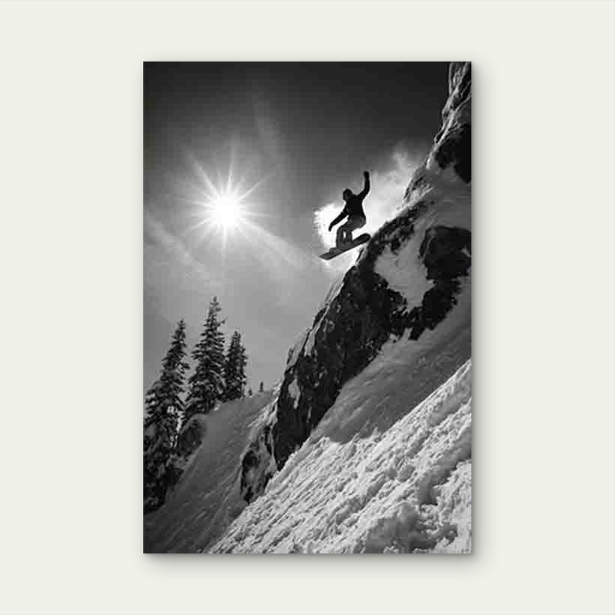 Epic Snowboard Mountain Drop Metal Print Ready to Hang