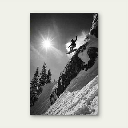 Epic Snowboard Mountain Drop Metal Print Ready to Hang