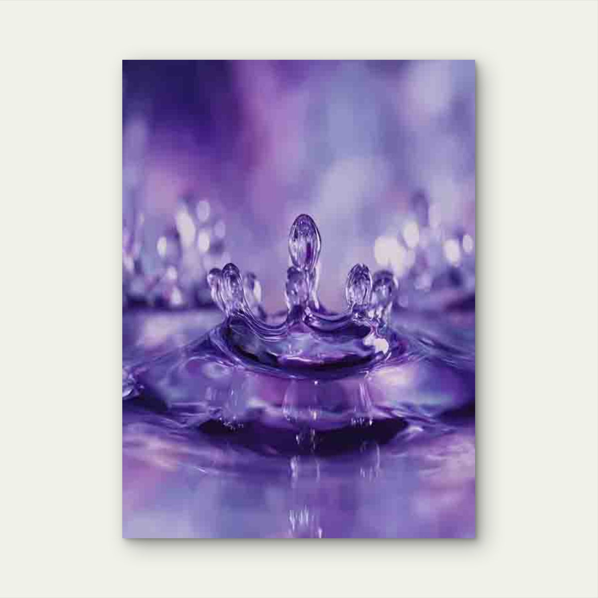 Abstract Purple Water Drop Metal Print Ready to Hang
