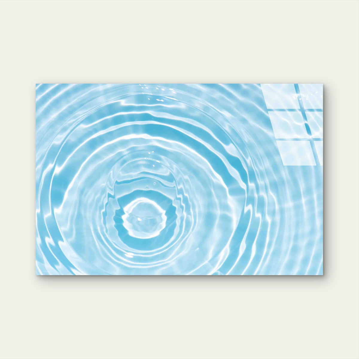 Light Blue Coastal Wate Tempered Glass Printing Wall Art Australian Made Quality
