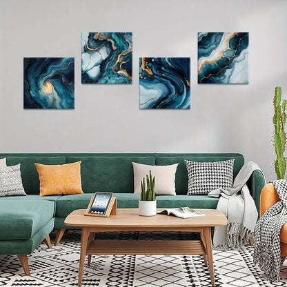4pcs Wave Design  Wall Art Canvas Framed