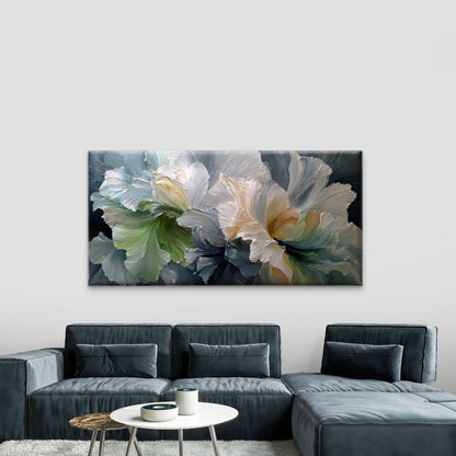Floral Abstract Petal Flow Wall Art Canvas Office Home Room Framed 120x60cm