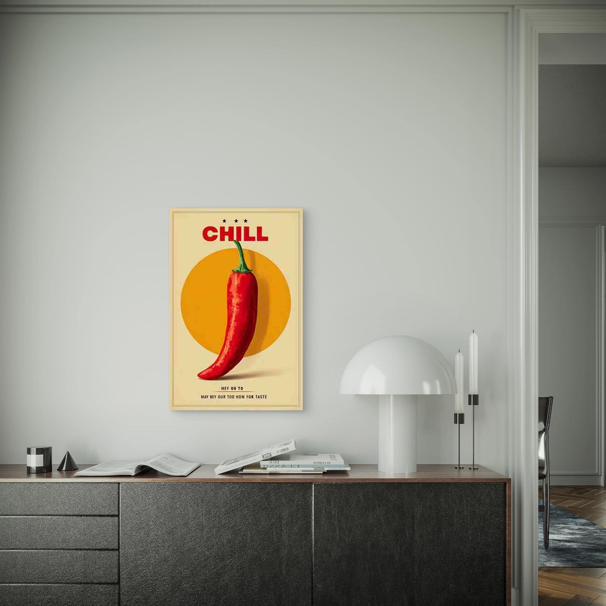 Minimalist CHILL Text 60x90cm Metal Print Ready to Hang