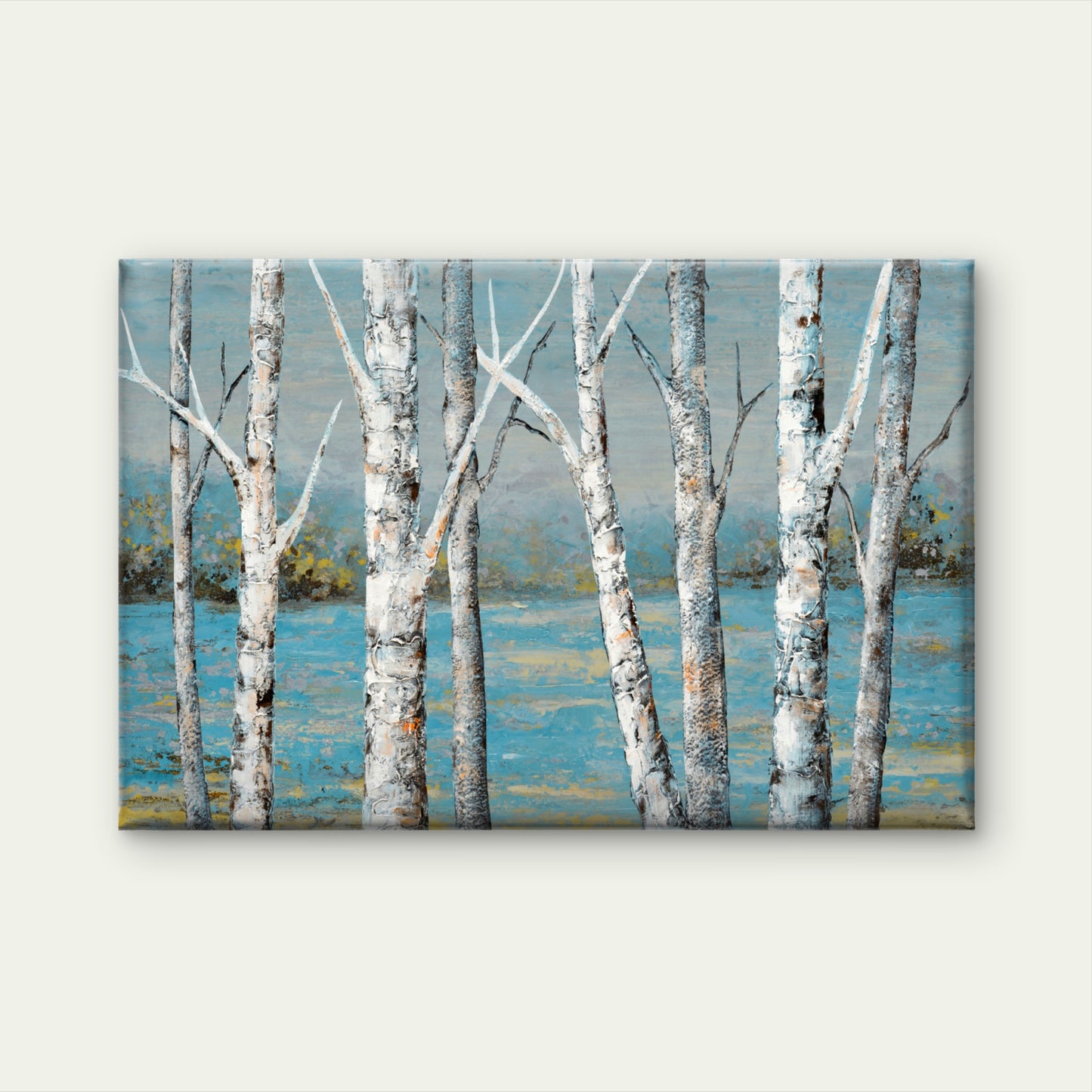 Stunning White Trees Reflecting on Lake Wall Art Decor 100% Australian Made