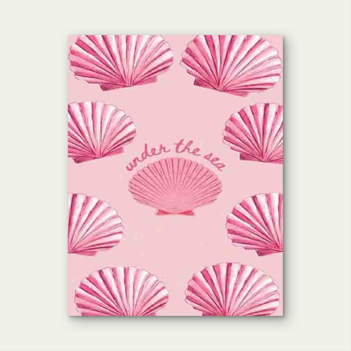 Pink Shell Ocean-Themed 60x90cm Metal Print Ready to Hang