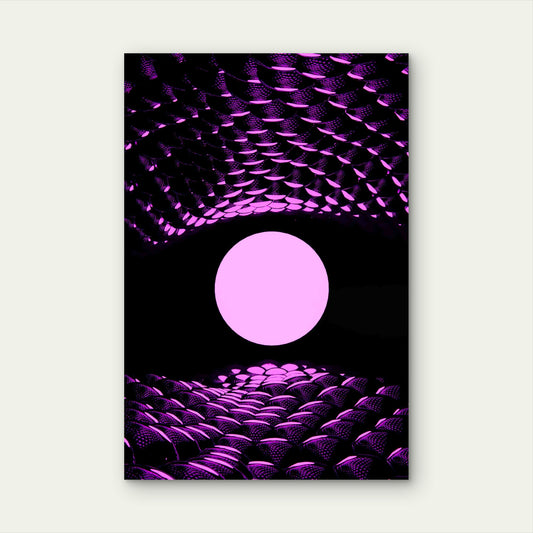 Abstract Neon Ball Parametric 60x90cm Metal Print Ready to Hang