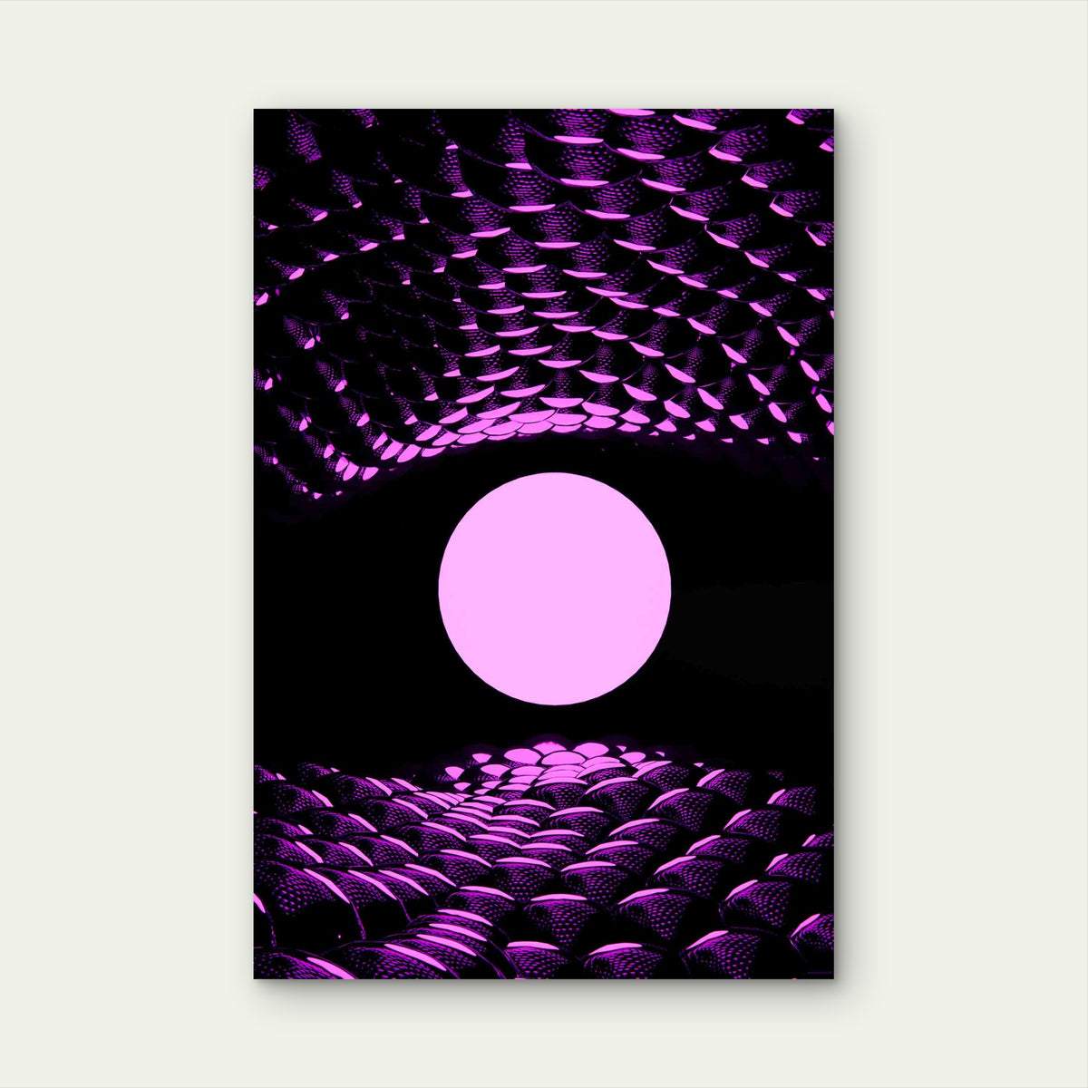 Abstract Neon Ball Parametric 40x60cm Metal Print Ready to Hang