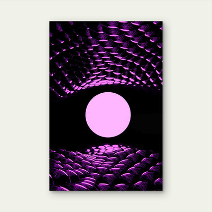 Abstract Neon Ball Parametric 40x60cm Metal Print Ready to Hang
