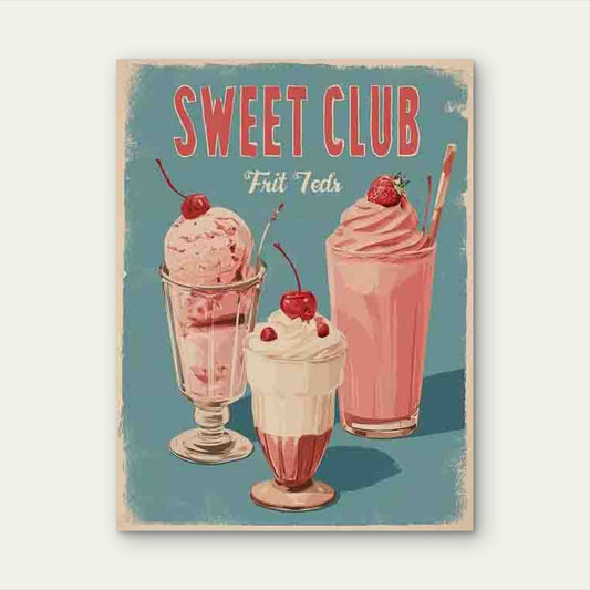 Vintage Mid-Century Modern Kitchen Decor Metal Print Ready to Hang