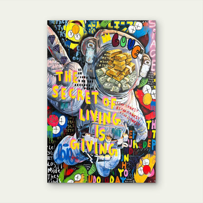 Interstellar Wealth Graffiti Mashup 60x90cm Metal Print Ready to Hang