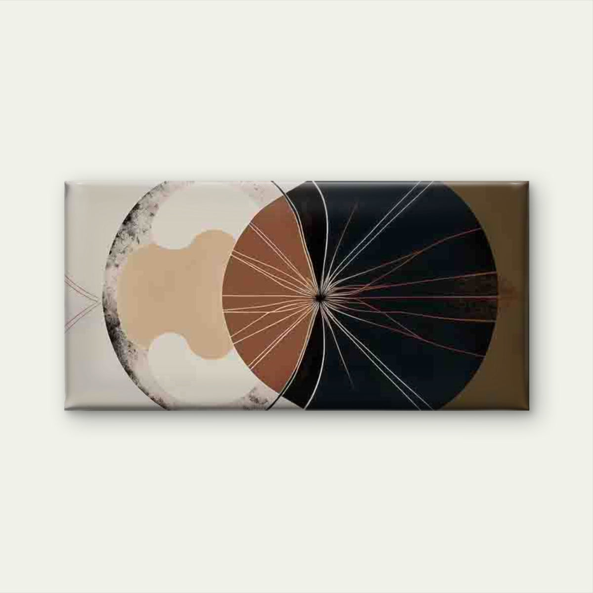 Abstract Geometric Radial Wall Art Canvas Office Home Room Framed 120x60cm