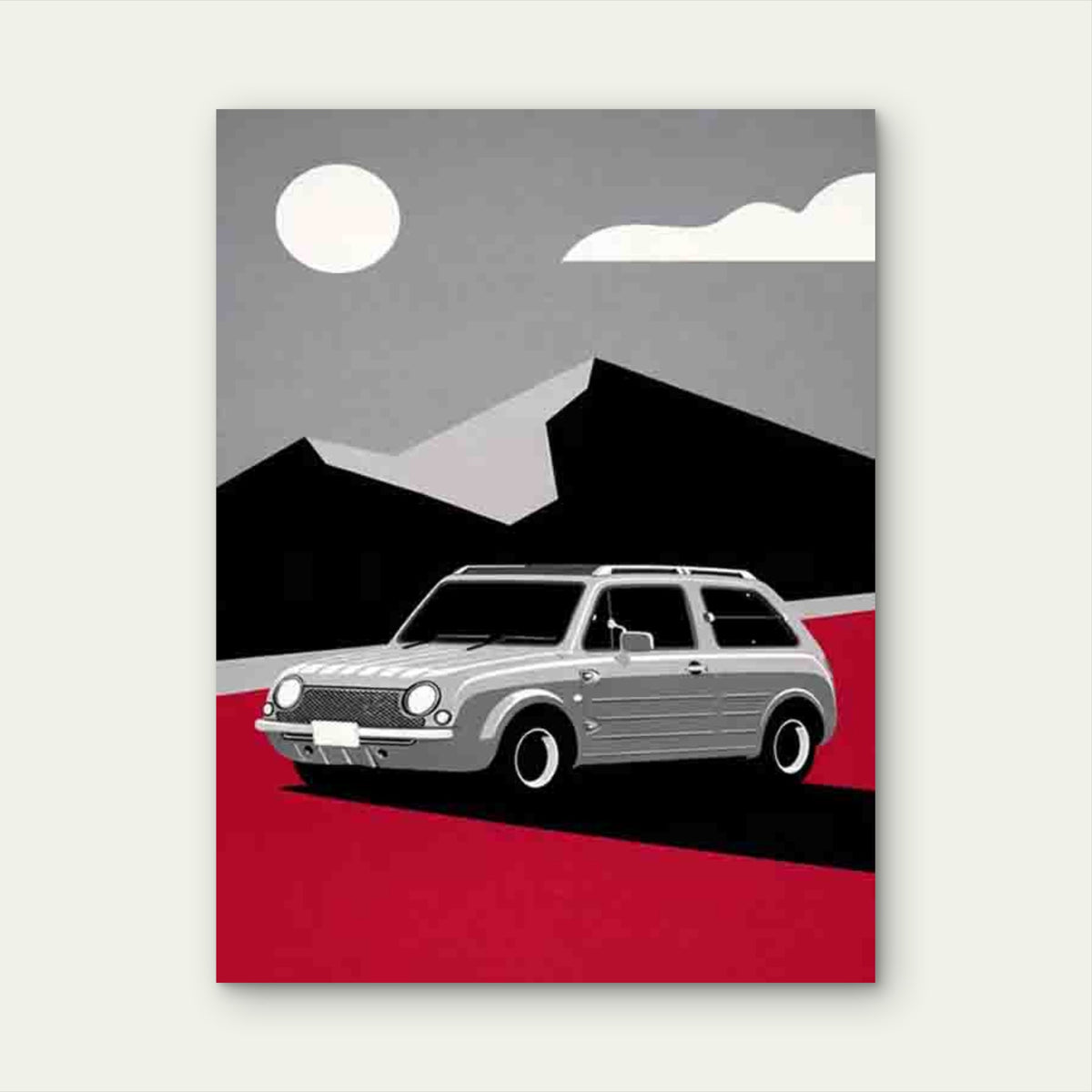 Vintage Car Artwork 60x90cm Metal Print Ready to Hang