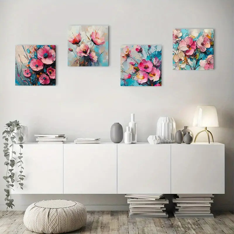 4pcs Saffro Picture Wall Art Canvas Framed