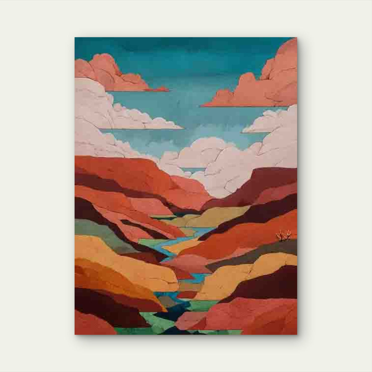 Southwest Desert Landscape 60x90cm Metal Print Ready to Hang