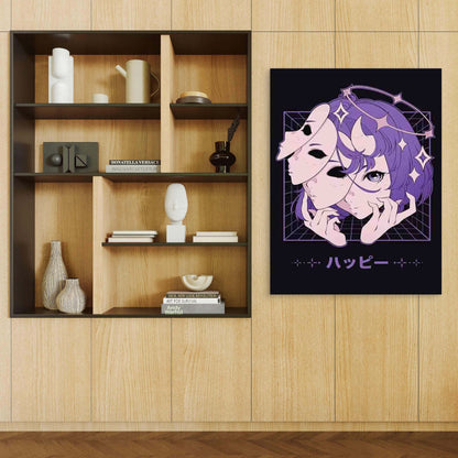 Purple Mystery Artwork 60x90cm Metal Print Ready to Hang