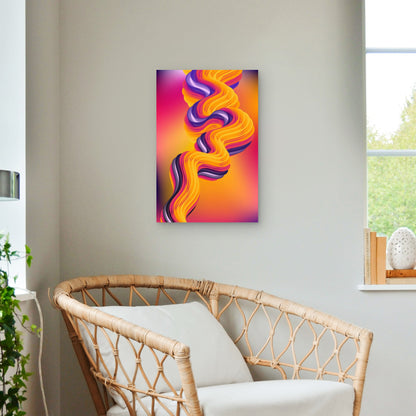 Vibrant, Flowing, and Twisted Design 40x60cm Metal Print Ready to Hang