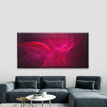 Vibrant Crimson Tendrils Wall Art Canvas Office Home Room Framed 120x60cm