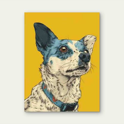 Retro Badly Drawn Dog Metal Print Ready to Hang