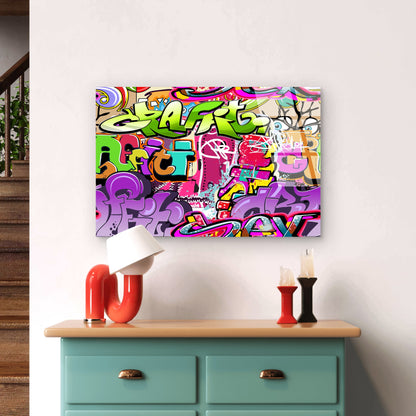 Urban Street Graffiti Neon Tag Pattern Acrylic Glass Printing Wall Art Australian Made Quality
