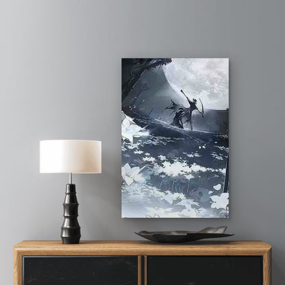 Dark Fantasy Themed Adventure Illustration60x90cm Metal Print Ready to Hang - Bella Home Decor