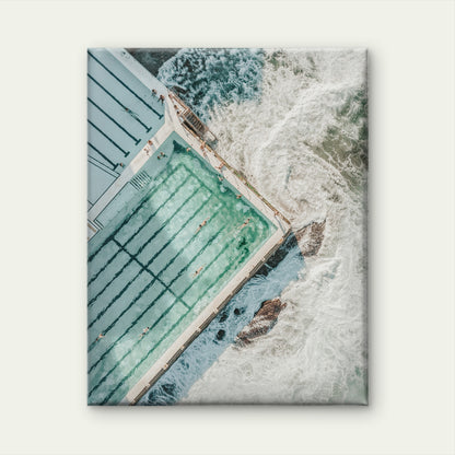 Bondi Icebergs Club, Bondi Beach, Australia Neutral Canvas Print Wall Art Decor 100% Australian Made