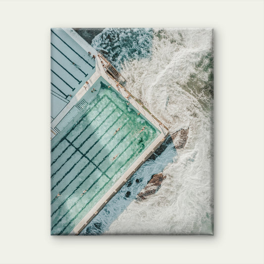 Bondi Icebergs Club, Bondi Beach, Australia Neutral Canvas Print Wall Art Decor 100% Australian Made