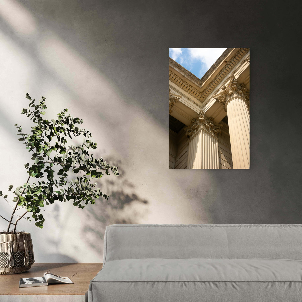 Classical Architecture with Corinthian Columns 40x60cm Metal Print Ready to Hang