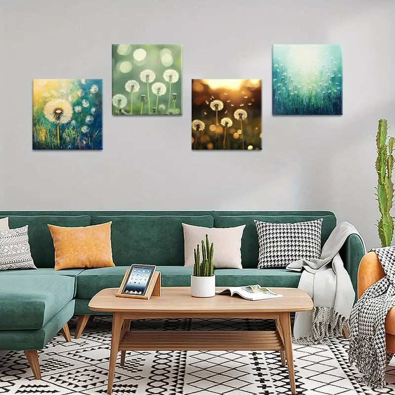 4pcs  Seeds  Nature Decorative Artwork  Wall Art Canvas Framed
