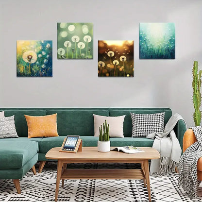 4pcs  Seeds  Nature Decorative Artwork  Wall Art Canvas Framed