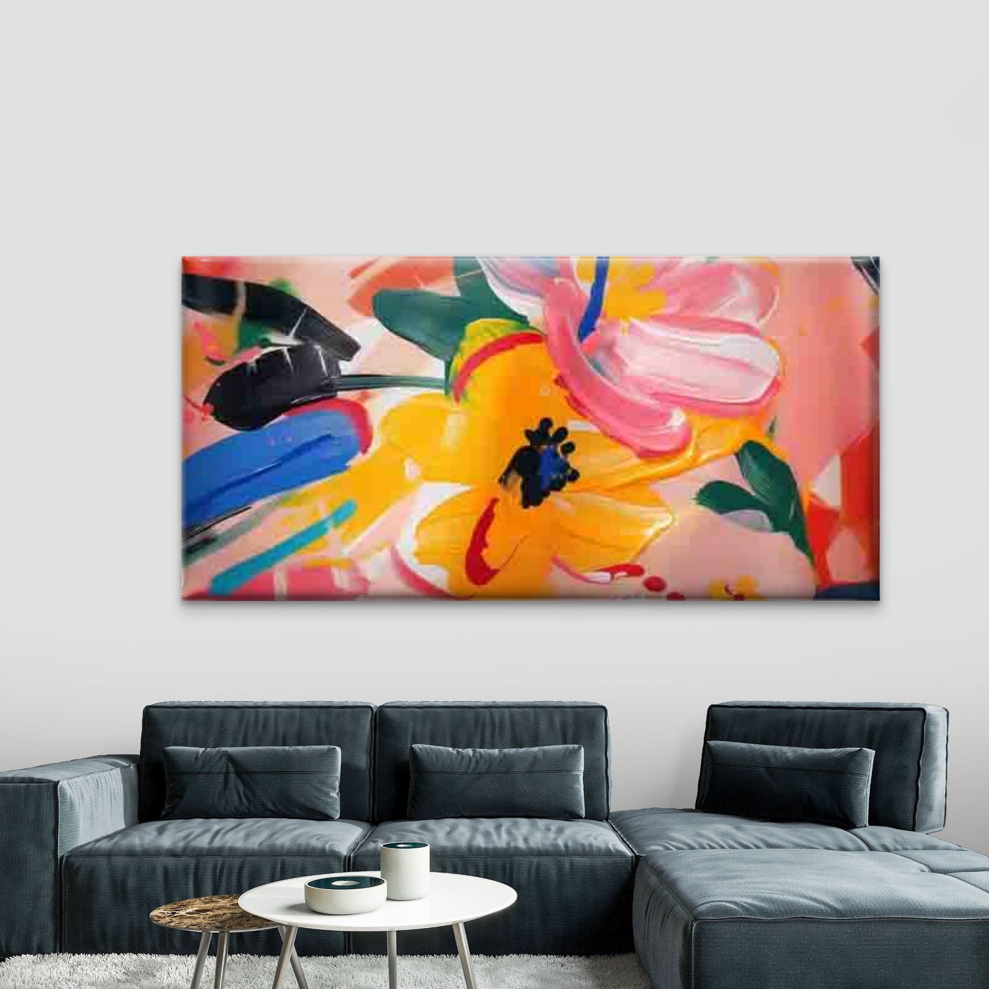 Abstract Cherries And Leaves Wall Art Canvas Office Home Room Framed 120x60cm
