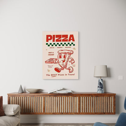 Vintage Pizza Themed 60x90cm Metal Print Ready to Hang
