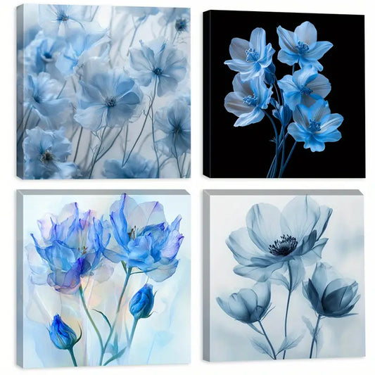 4pcs Gradient Color Decorative Artwork  Wall Art Canvas Framed