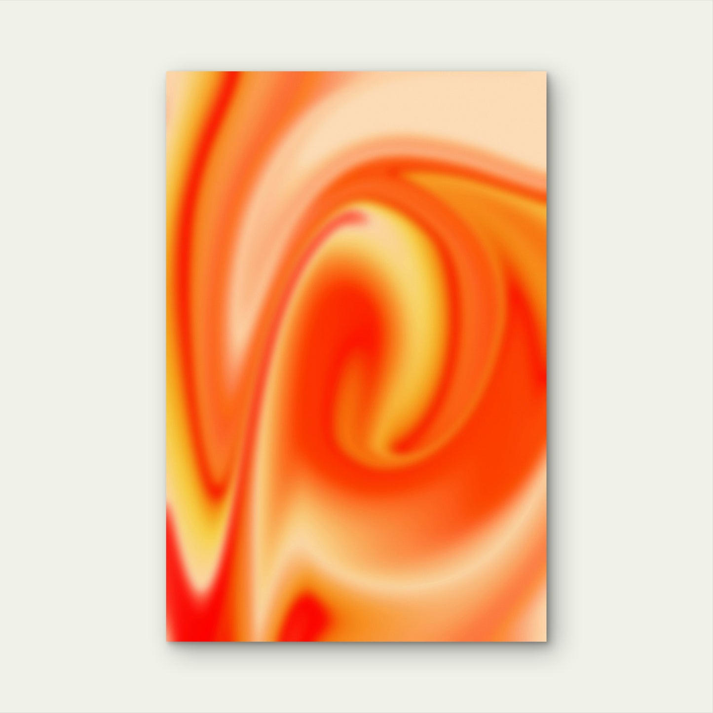 Vibrant Abstract Swirl of Warm Colors 40x60cm Metal Print Ready to Hang