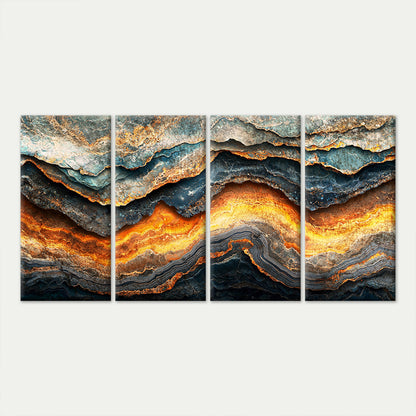 4pcs Abstract Agate Geode Gold Rock Marble Wall Art Canvas Framed 45x80cm         - High Quality Print 100% Australian Made Wall Canvas Ready to Hang