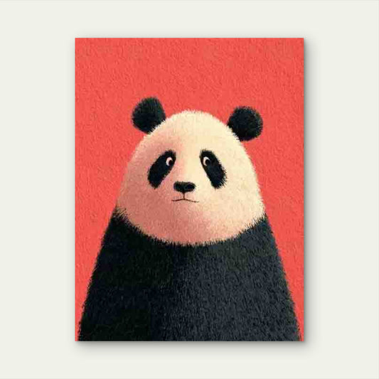 Soft Pink - Adorable Panda Design 60x90cm Metal Print Ready to Hang