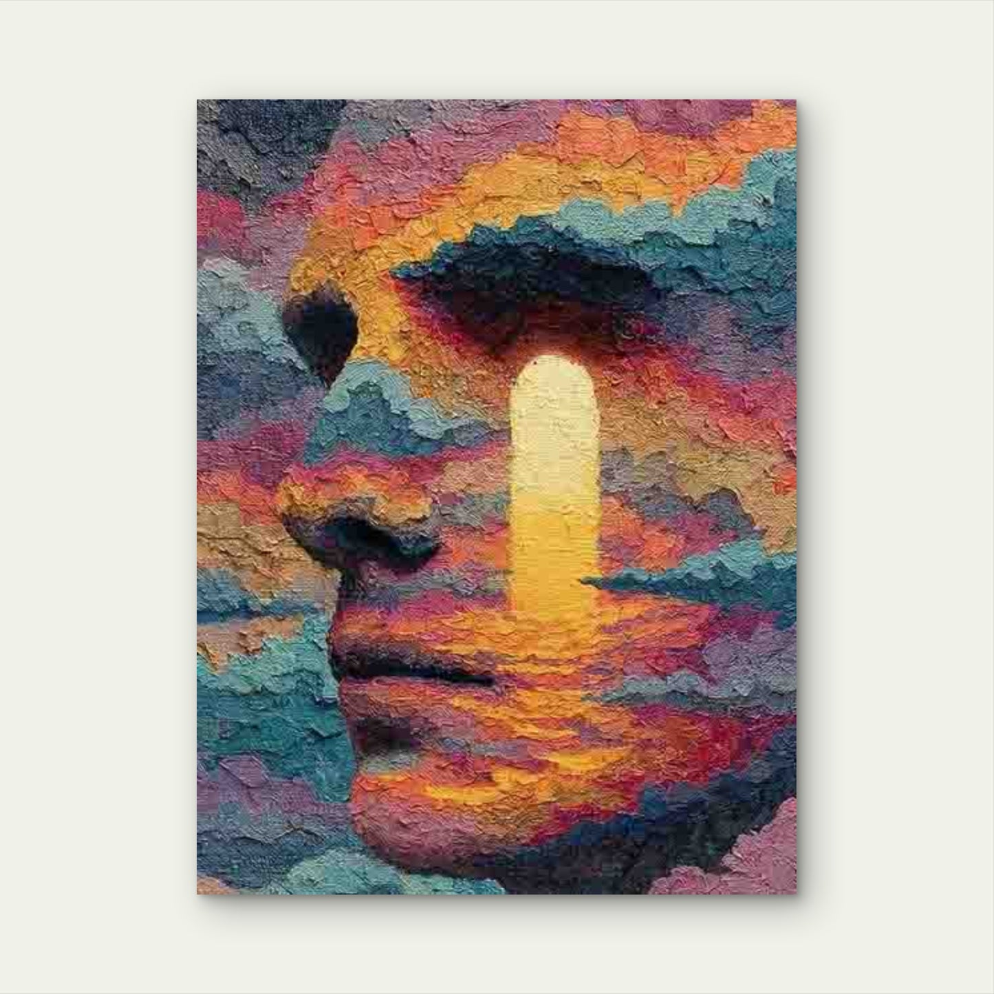 Abstract Surreal Cloud Head 60x90cm Metal Print Ready to Hang