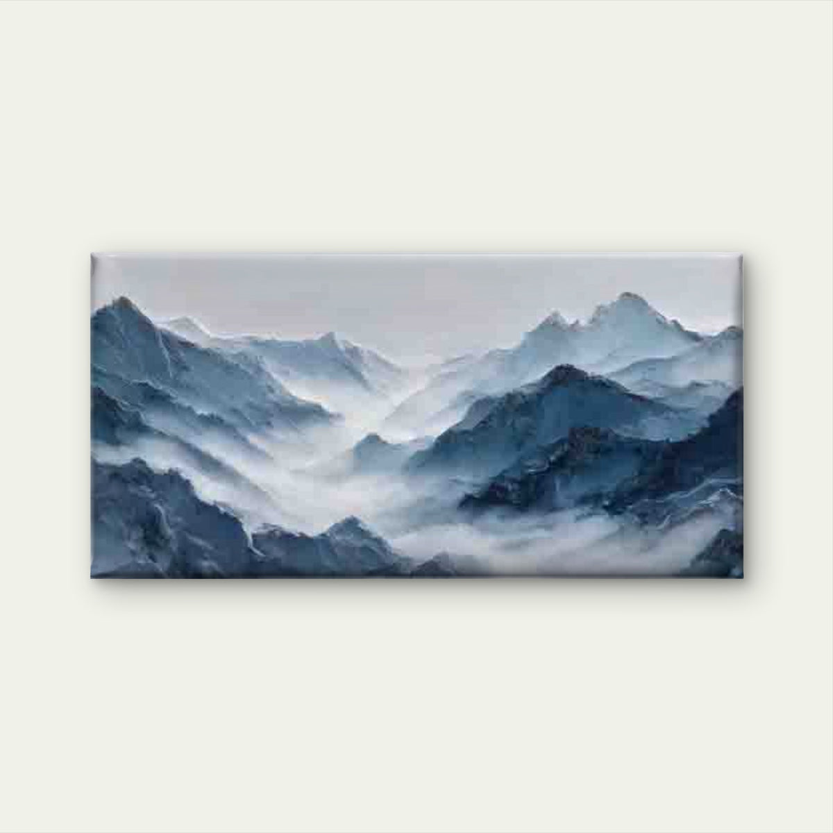 Misty Blue Mountain Landscape Wall Art Canvas Office Home Room Framed 120x60cm